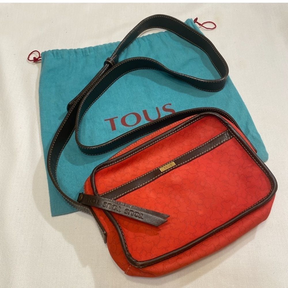 Tous Red Suede And Brown Leather Bag - Picture 6 of 15